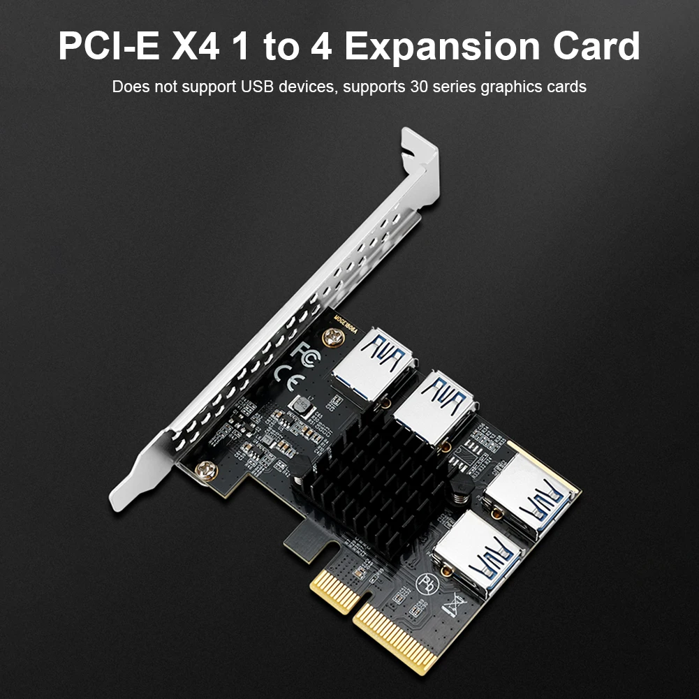 

PCIE PCI-Express Slot 1 Turn 4 Extender Card Desktop Expansion Extender PCI-E X4/X8/X16 1x to 4x Riser Part