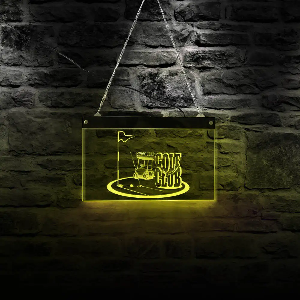 3D светодиодный Неоновый дисплей для гольф клуба акриловое с подсветкой