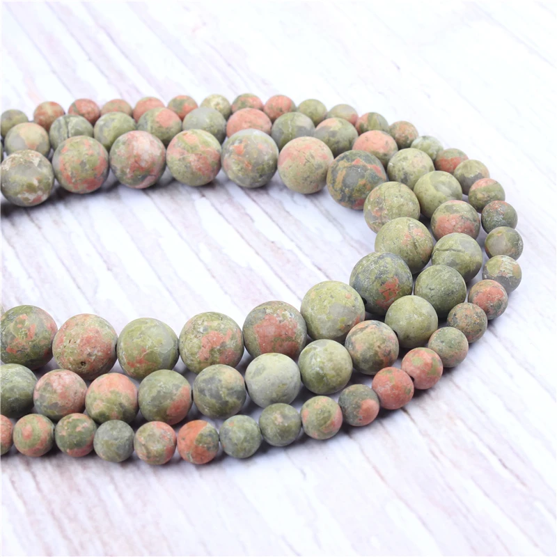 Матовый зеленый Натуральный камень бусины для самостоятельного изготовления