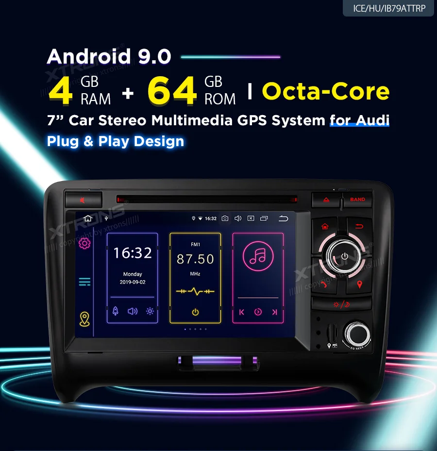 XTRONS Android 9,0 PX5 Восьмиядерный gps Навигатор Радио автомобильный dvd-плеер OBD для Audi TT MK2 8J 2006 2007 2008 2009 2010 2011 2012