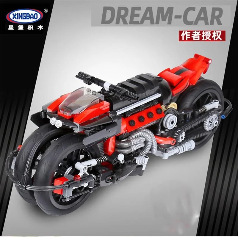 XingBao блоки 680 шт. модель технического двигателя патруль мотоцикл игрушки для