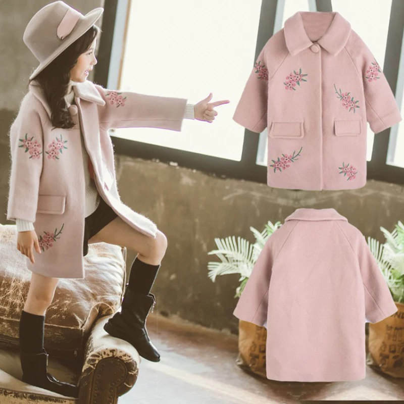 Клетчатый тренчкот для девочек Детское пальто очень толстая теплая шерстяная