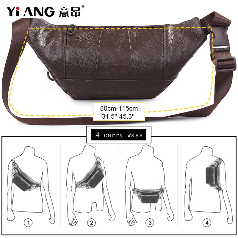 Мужские поясные сумки из натуральной воловьей кожи на грудь Женский кошелек для