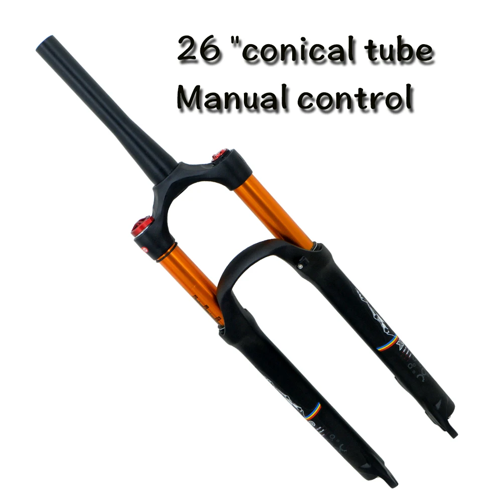 26 conical hands LMFCS MTB магниевого сплава велосипед вилка Supension Air 26/27. 32 RL100mm передняя вилка подходит для 5/29 дюймового горного велосипеда conica - Цвет: 26 conical hands