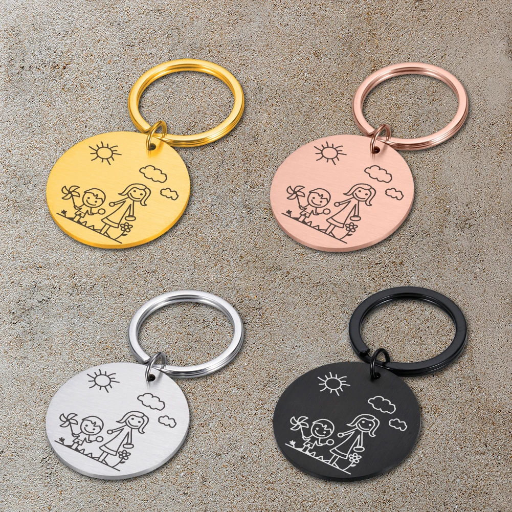 Брелок для ключей из нержавеющей стали с гравировкой подарок клиентов мамы папы