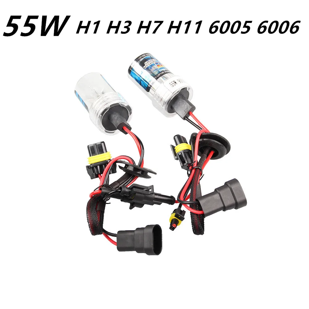 

2 шт., автомобильные ксеноновые лампы 55 Вт H1 H3 H7 H8 / H9 H27 H11 880/881 9005 HB3 / H10 HB4 9006
