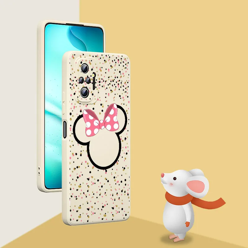 minnie y mickey liquid silicone soft cover for xiaomi redmi note 11 11t 10 10t 9 9t 8t 9s 8 7 pro max phone case free global shipping