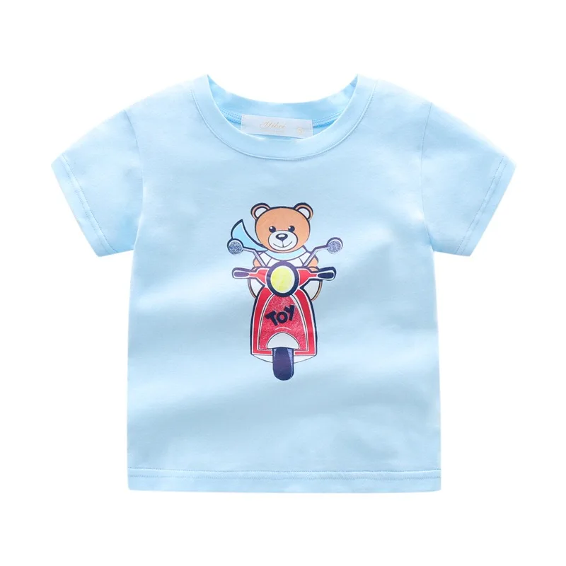 

High quality short-sleeved summer top with round neck, suitable for boys and girls aged 3-8, kids summer clothes