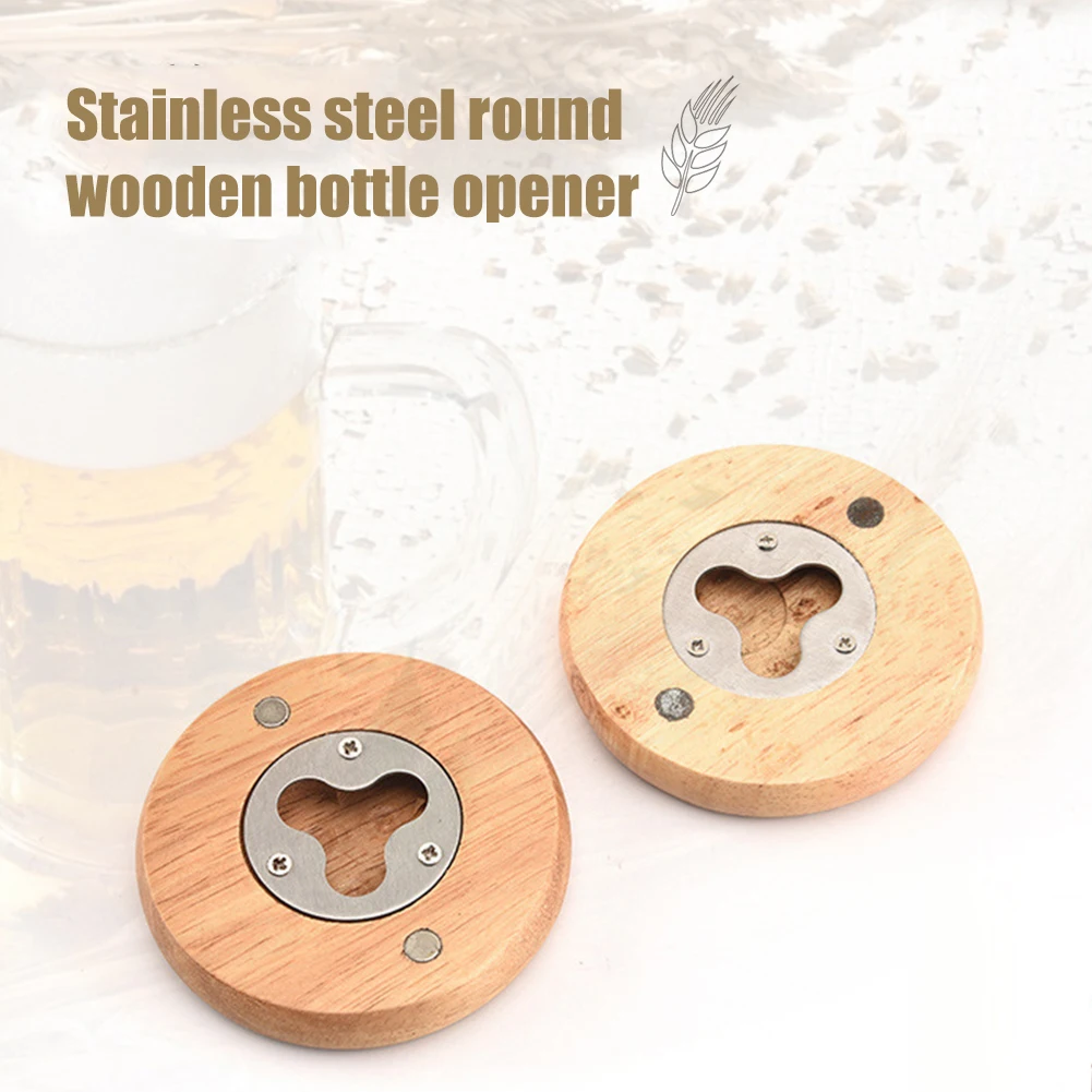 DIY деревянная бутылка круглой формы открывалка для бара ручной