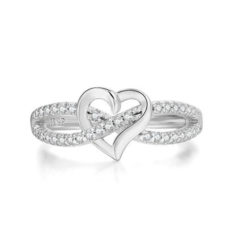 

European and American Fashion Heart-shaped Women's Engagement Ring