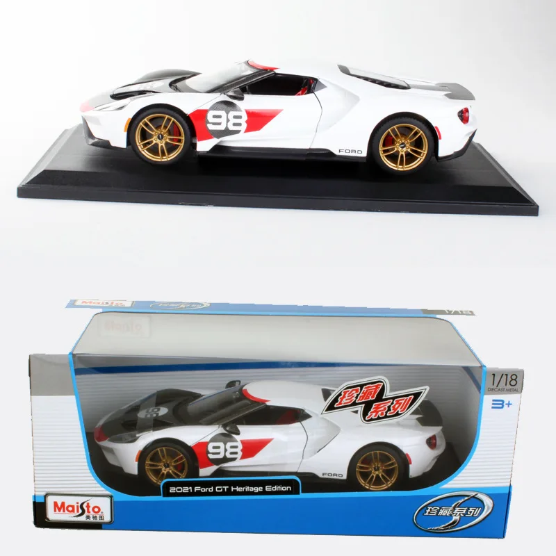 

Модель спортивного автомобиля Maisto 1:18 из сплава, игрушки для 2021 Ford GT с управлением рулевым колесом, игрушка для мужчин с оригинальной коробко...