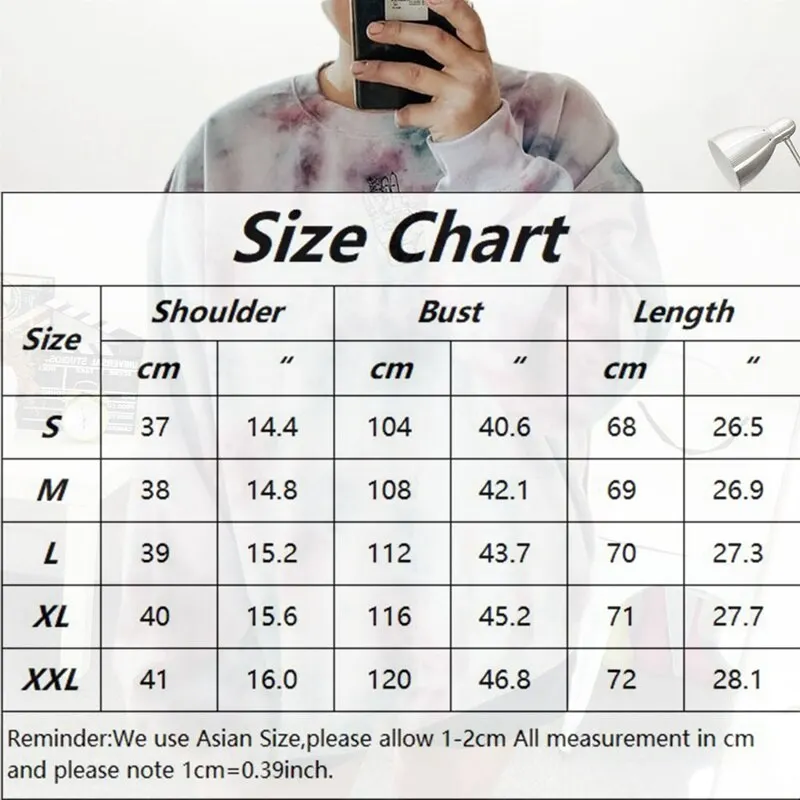 

Oversize Sweatshirts Female Clothing 2020 Women Autumn Leisure Full Sleeve Pullovers Hip Hop Tie Dye Warm Streetwear