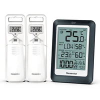 newentor q8 wireless weather station with outdoor sensor digital thermometer with blacklight alarm clock air quanlity monitor