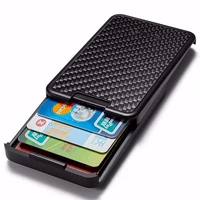 card holder slide wallet rfid blocking carbon fiber credit id card holder for men women male female card money minimalist purse