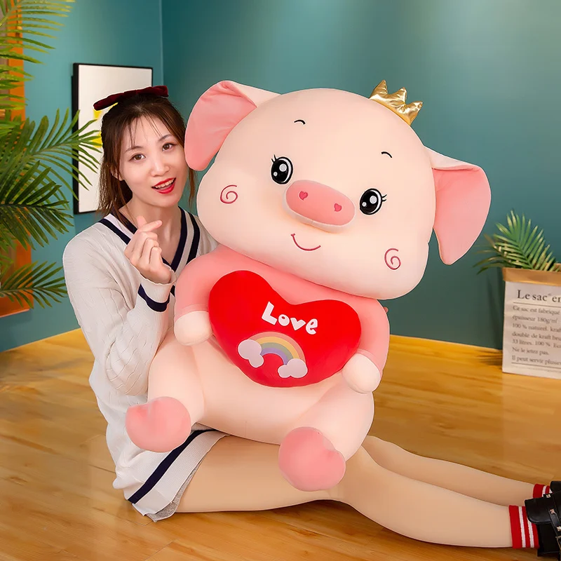 Большая игрушка, новинка, милая свинка, мягкая детская кукла из аниме, плюшевая детская подушка, милый подарок на день рождения для девочек
