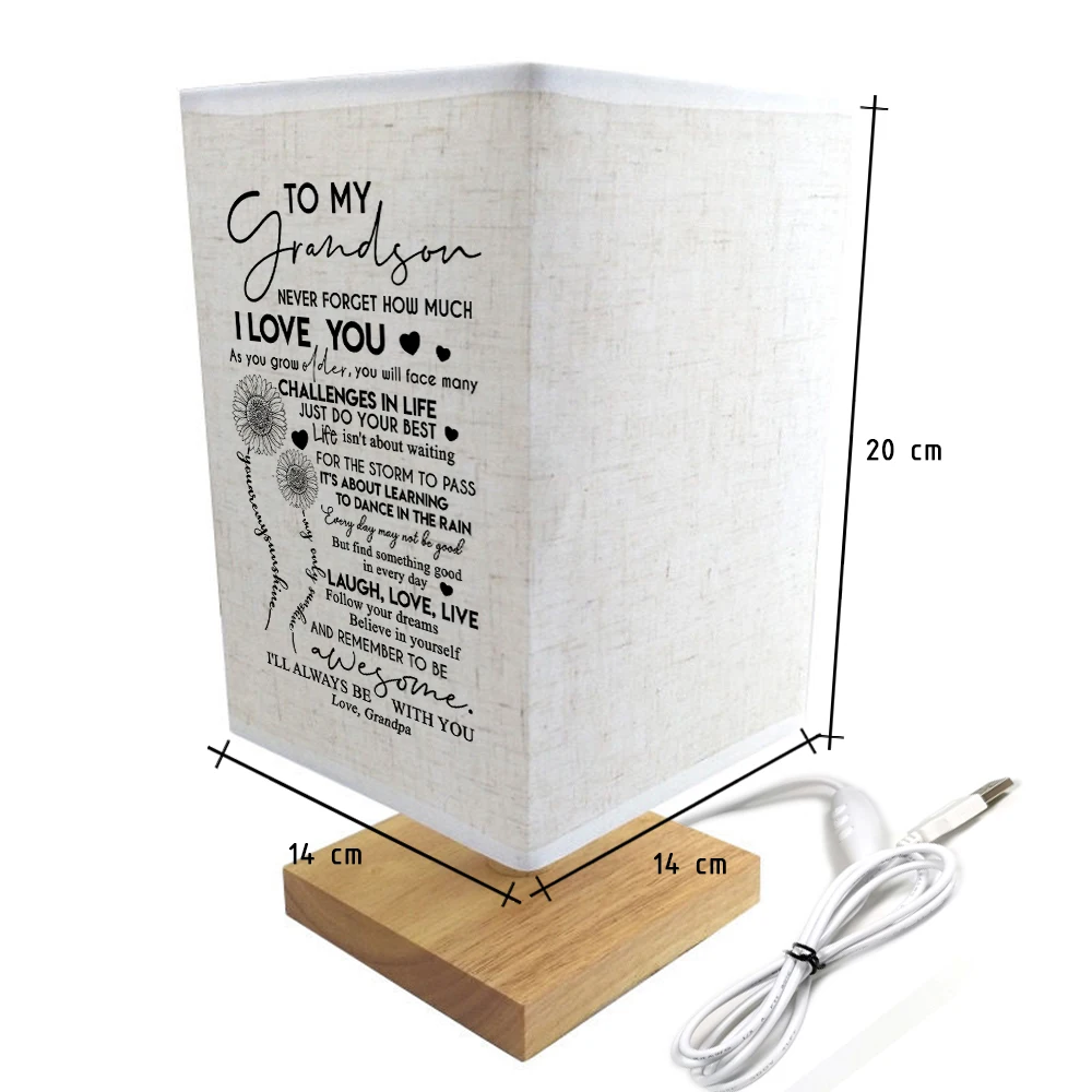 

Grandpa To My Grandson Reading lamp bedside printed a meaningful blessing content he will continue beautiful gift