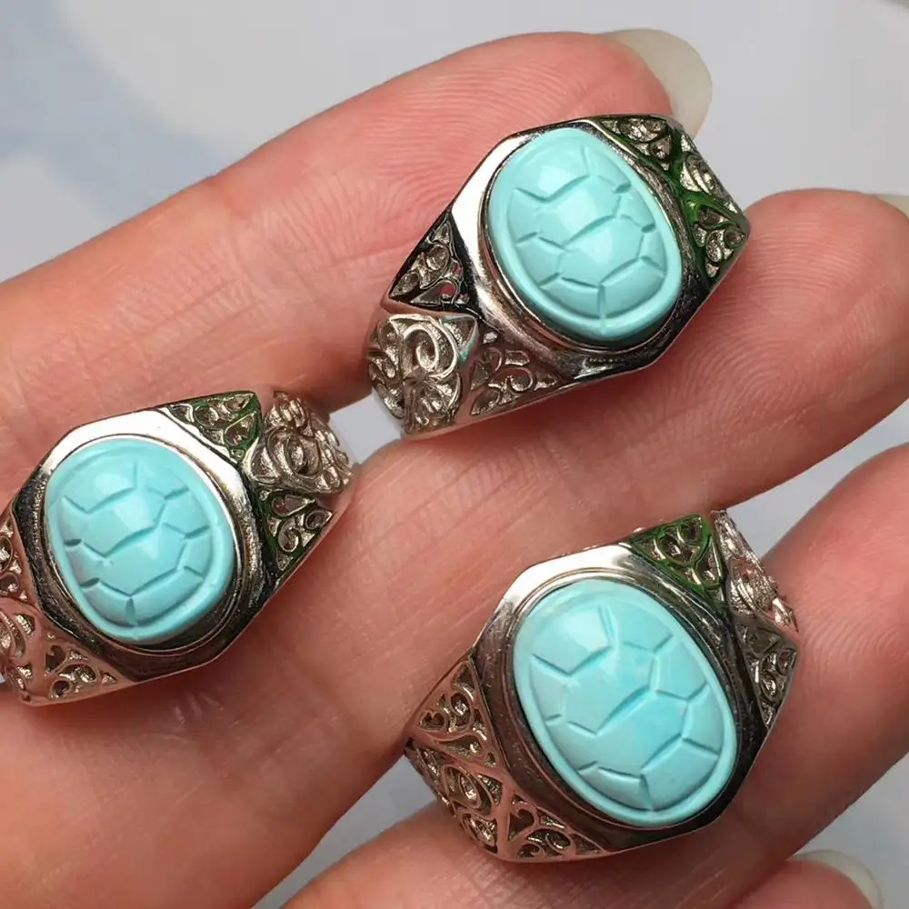 Натуральный естественный бирюзово зеленый кристалл регулируемое женское кольцо