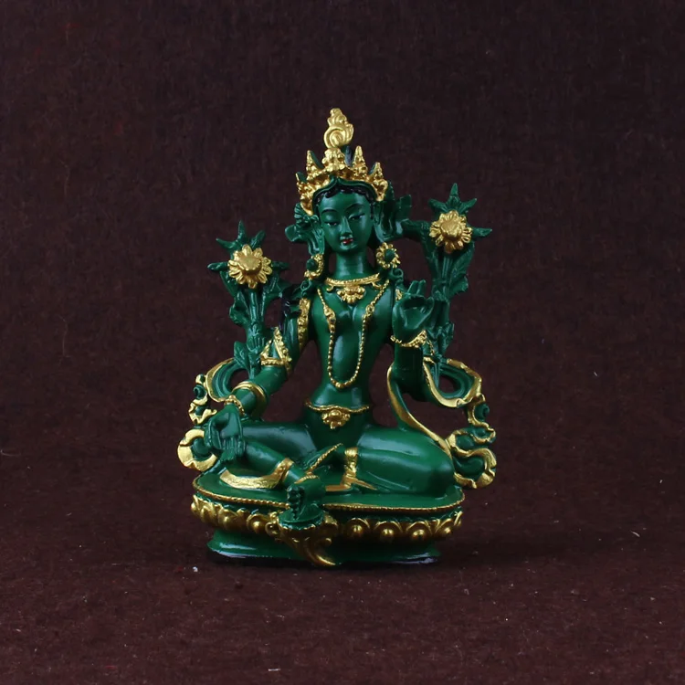GRECO-BUDDHIST домашнего офиса талисман защиты семьи # Непал Тибет Индия зеленый Тара