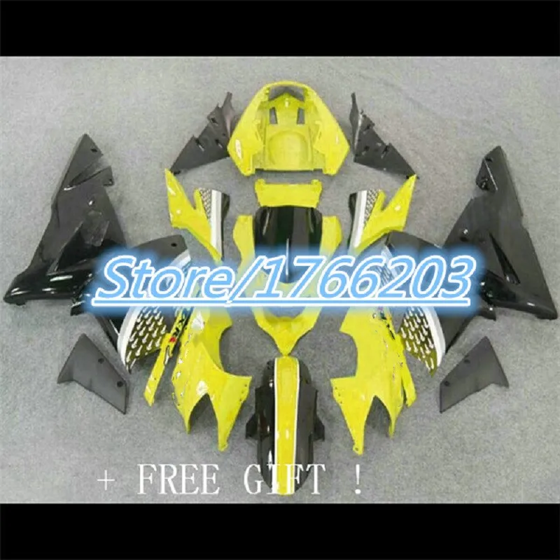 

Custom your Motorcycle fairing kits for KAWASAKI Ninja ZX 10R 2004 2005 aftermarket ABS fairings body kit yellow black