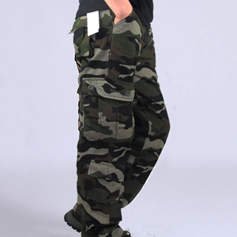 Men Pants Trousers Camouflage Combat Cargo Forces Work Army Military Pockets Water Repellent Ripstop Men's Spring Autumn