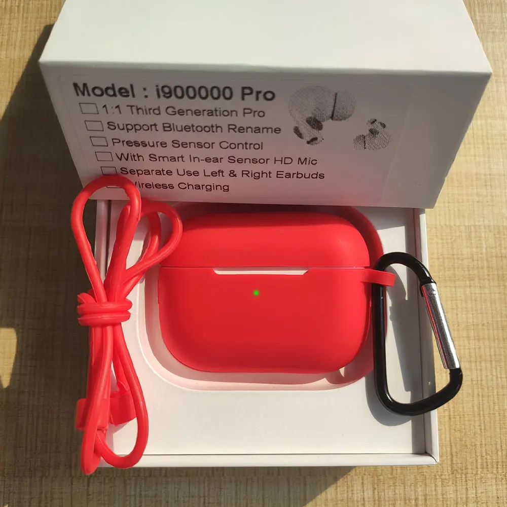 Red case I900000 Pro Tws беспроводные наушники 1:1 Air 3 Датчик давления Bluetooth наушники H1 чип Pk i500 i1000 i9000 i50000 tws - Цвет: Red case