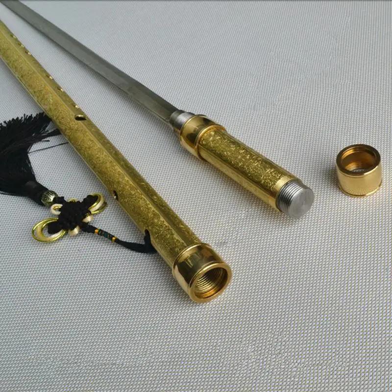 

Латунная металлическая флейта Xiao Sword F Key Tai Chi Бодибилдинг Flauta боевые искусства поперечная флейта Самооборона оружие