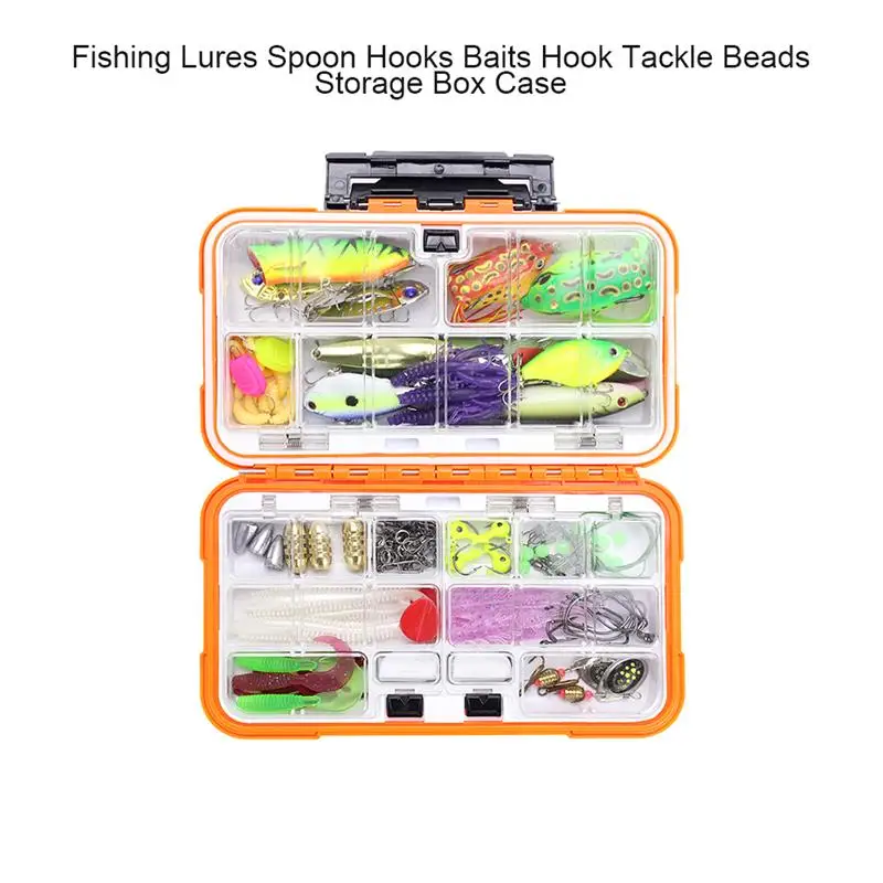 

Waterproof 14 Grid Fishing Tackle Box Double-Sided Bait Lure Storage Box Fish Hook Hook Up Storage Box Fly Fishing Accessories