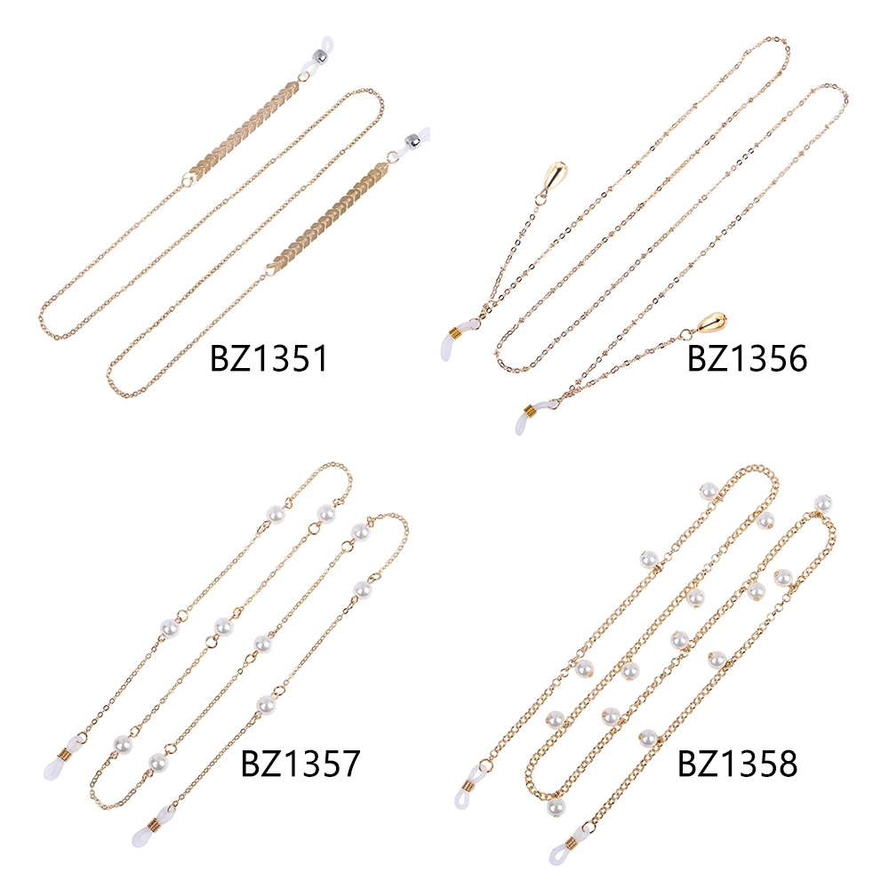 

1PCs Women Fashion Pearls Sunglasses Chains Gold Eyeglasses Chains Sunglasses Holder Necklace Eyewear Retainer Accessories