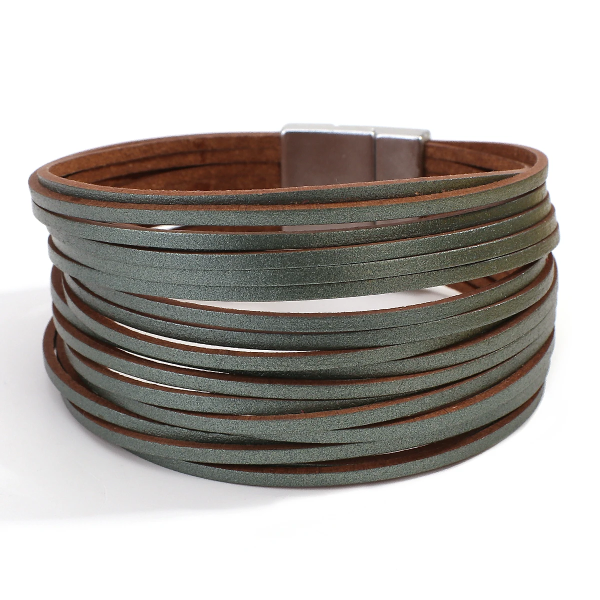 Браслеты ALLYES в стиле бохо Многослойные женские тонкие кожаные ювелирные