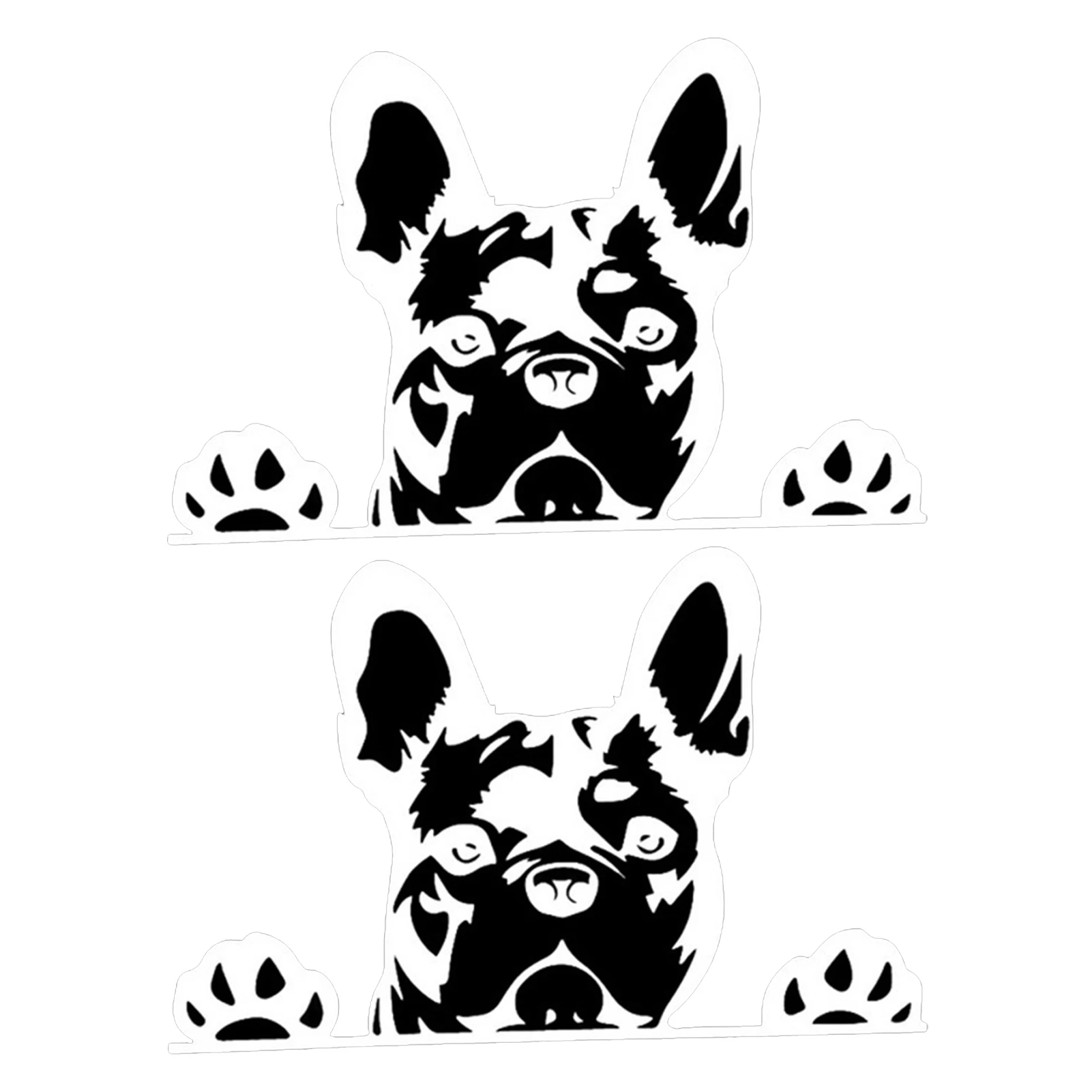 

2pcs Animal Motorcycle Pet Exterior Accessories Bulldog Shape Funny Reflective Car Sticker Safety Window Cartoon Waterproof