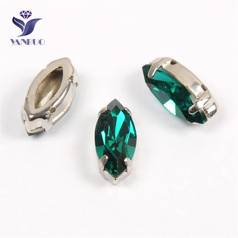 Blue Zircon Yanruo 4200 забавные маркизы с камнями K9 Глаза Лошади Стразы заостренные сзади Стразы все для шитья - Цвет: Blue Zircon