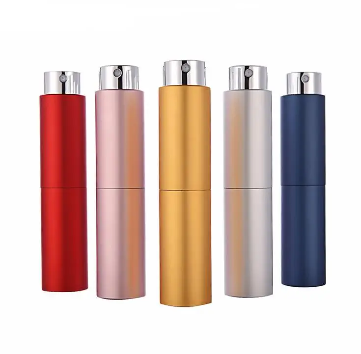 

100pcs rotary perfume bottle bottling spray bottle 10ml portable bottle glass travel press packed empty bottle SN1314