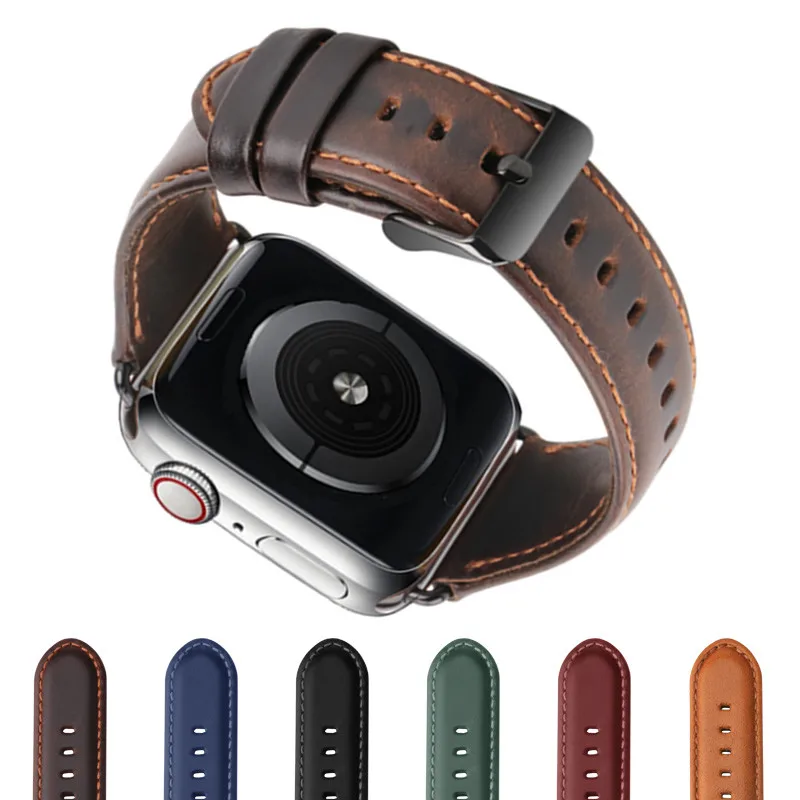 Кожаный браслет для Apple Watch 42 мм 38 мм/44 40 серия 5 4 3 2 ремешок iWatch ремешок|Ремешки