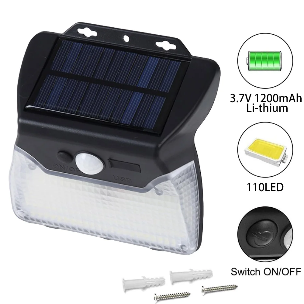 Уличный настенный светильник на солнечной батарее освещение для сада гаража