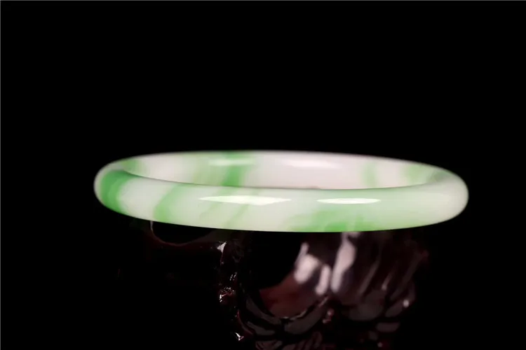 

Ювелирные изделия Zheru из натурального нефрита 54-64 мм, светлый двухцветный браслет, элегантные ювелирные изделия принцессы, лучший подарок