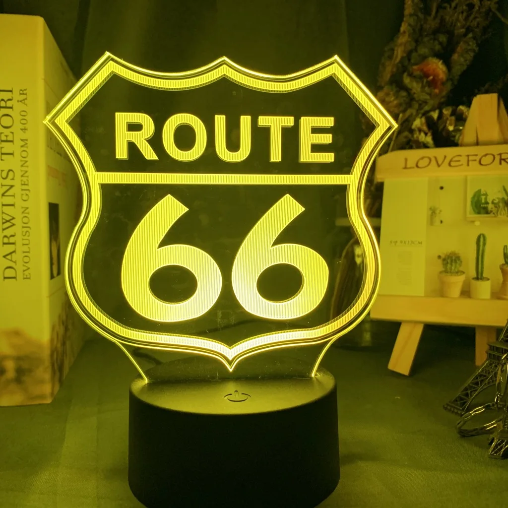 

Светодиодный ночсветильник Route 66 для украшения дома гаджет будет Роджерс шоссе детская спальня ночсветильник для мам дорога настольная лам...