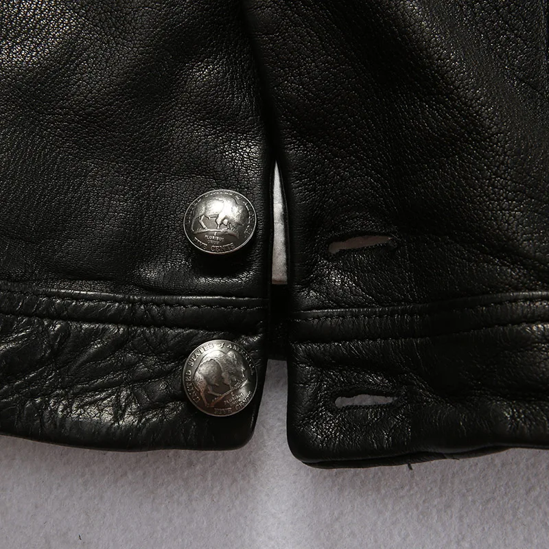 

size AL-2206 Asian Read Description! good goat leather jacket genuine goat leather jacket