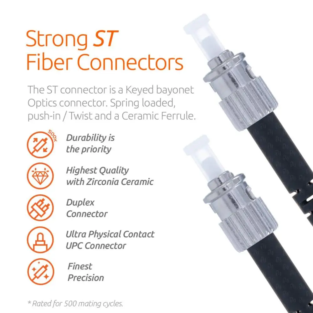 Оптический соединительный кабель ST to Одномодовый Дуплекс 9/125um OS2 fibra optica FTTH 1m 3m 5m 8m