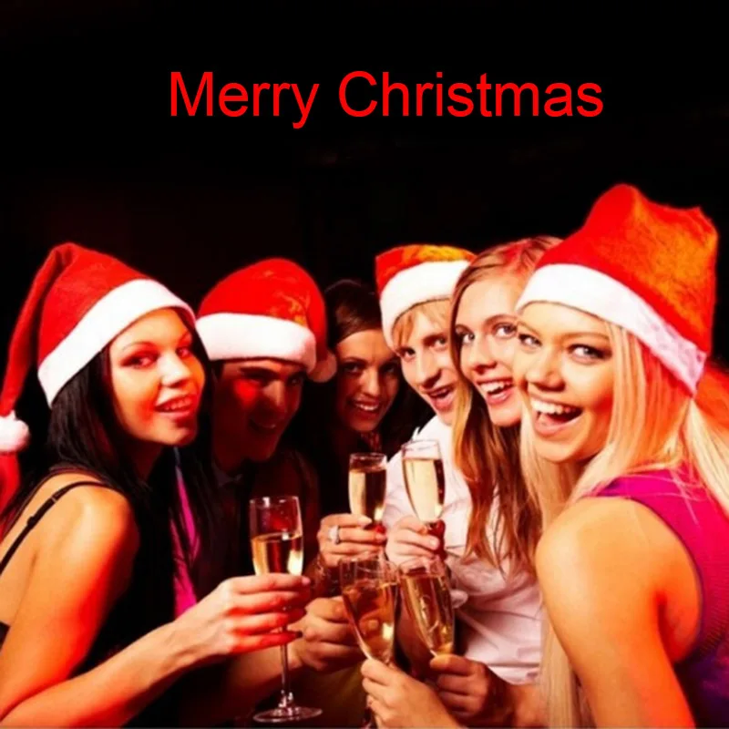 

10pcs/lot Classic Christmas Hat Santa Claus Hat Child Adult Christmas Decorations Holiday Party Supplies Santa Claus Accessories