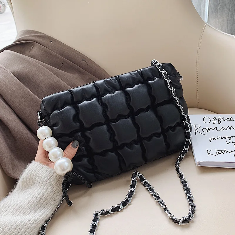 

Lattice Women Handbag 2021 Autumn New Quilted Crossbody Bags Fashion Brand Plaid Handle Simple Chain Shoulder Messenger Bag Sac