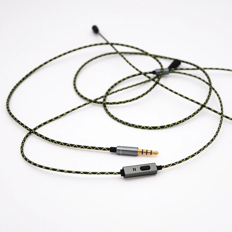 Зеленый аудиокабель OFC с дистанционным микрофоном для наушников sennheiser IE8 IE80 IE8I IE80S