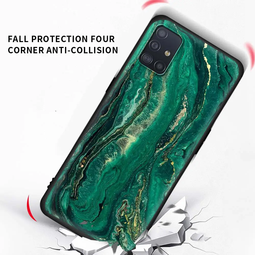 

Black Case For Samsung Galaxy A51 A71 A21s M31 A31 A91 A41 A42 A21 M51 M21 F41 Shell Phone Coque Marble Geometry