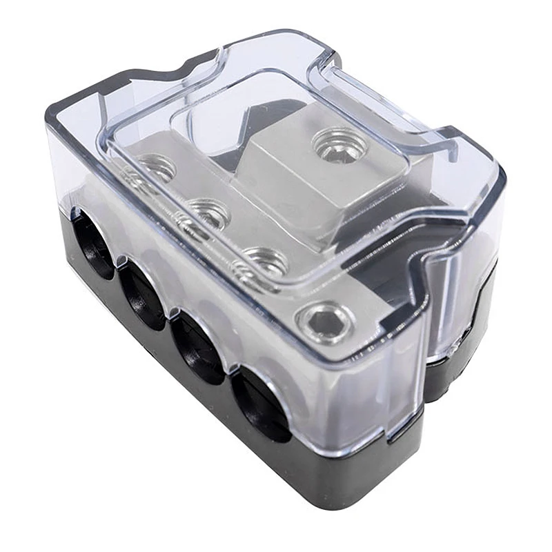 

4 Way Power Distribution Block 1 x 0/2/4 Gauge in /4 x 4/8 Gauge Out Ground Distributor Block for Car Audio Amplifier