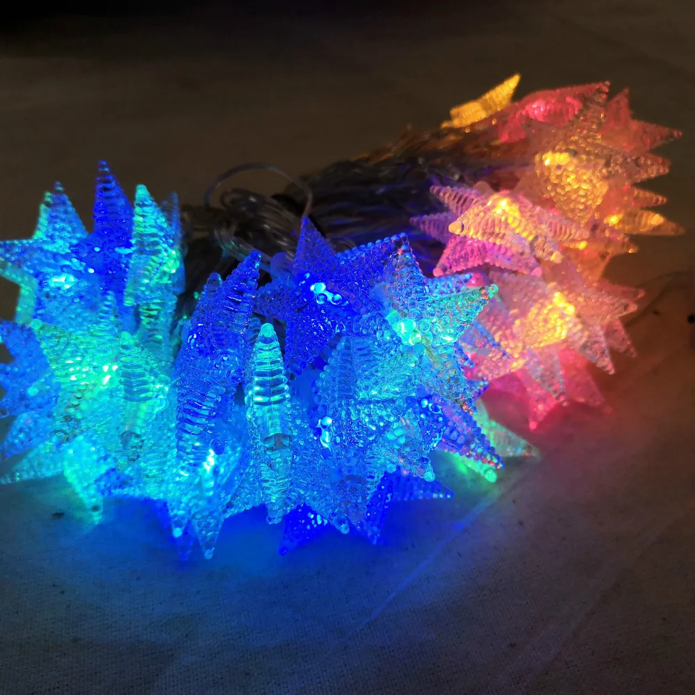 Светодиодная Рождественская гирлянда работающая от батареек Вечерние огни в