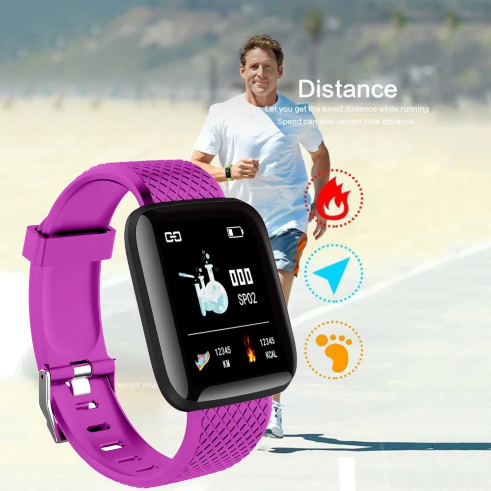 new men watch heart rate blood pressure monitor ip67 waterproof alarm clock message reminder bluetooth wearable device wristband free global shipping