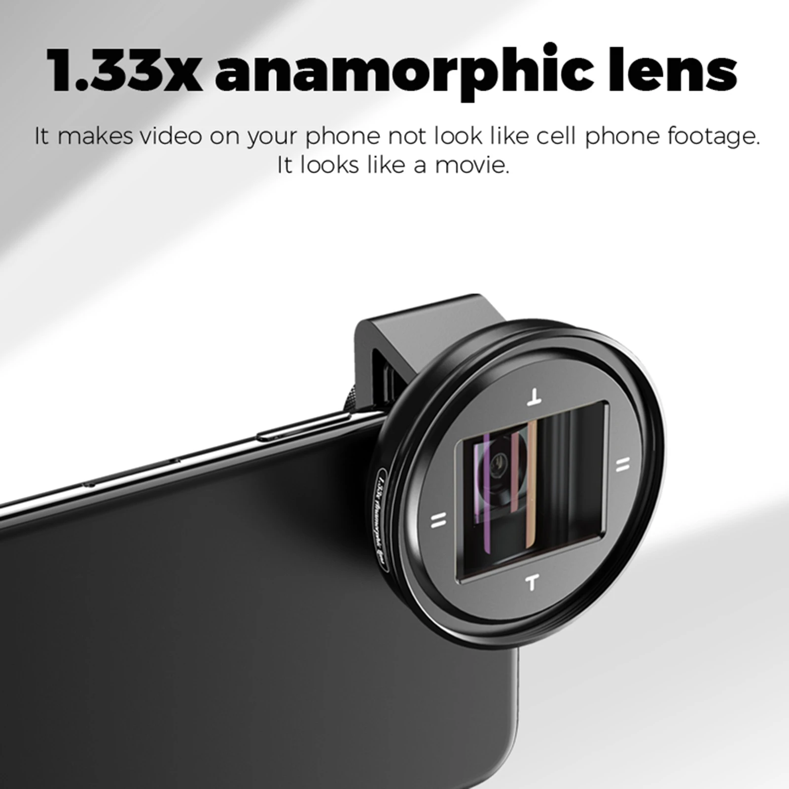 

1.33X Anamorphic Lens Filmmaking Phone Camera Lens Filmmakers Full Cinematic Video 2:4:1 Ratio Shot Attached Lens