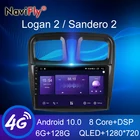 NaviFly 7862 6 ГБ + 128 Гб QLED 1280*720 Радио Android все-в-одном Автомобильная интеллектуальная система для Renault Logan 2 Sandero 2 2014 - 2019