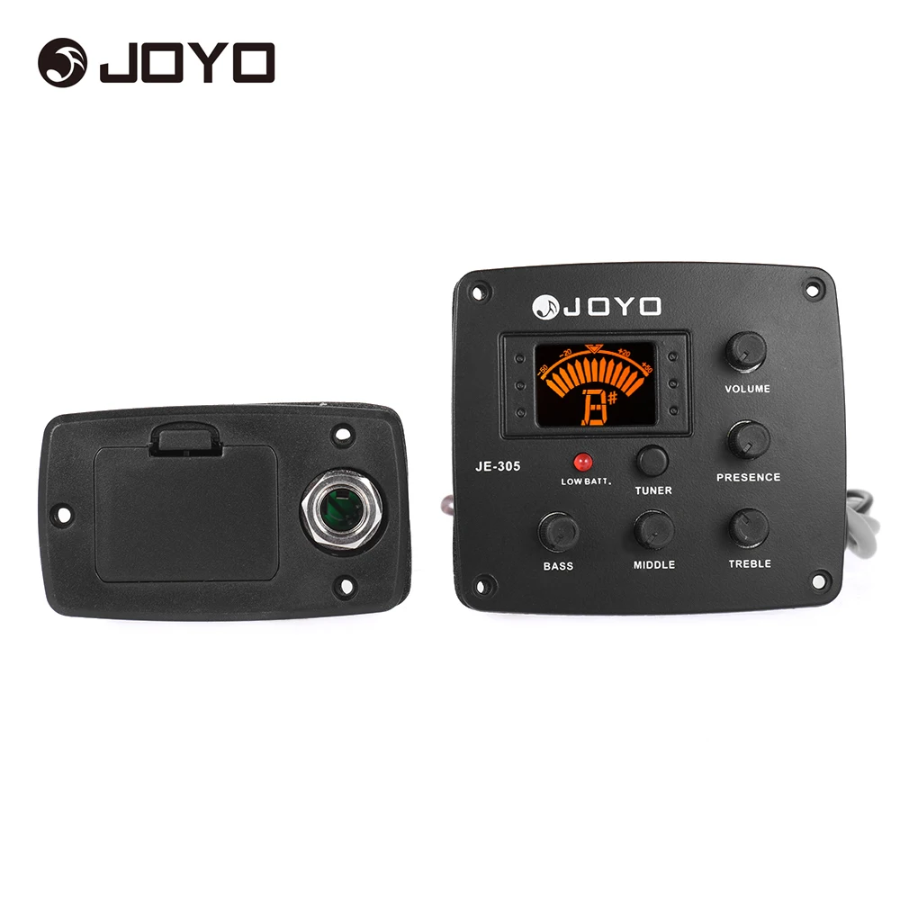 

JOYO JE-305 Acoustic Guitar Pickup Guitarra Piezo Pickup Preamp 4-Band EQ Equalizer Tuner System with LCD Display