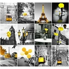 AZQSD DIY Краски по номерам черно-желтый пейзаж 40 х 50 см картины по номерам башня портативный вентилятор Ручной Краски ed раскраски рисуем Крафтовая подарочная