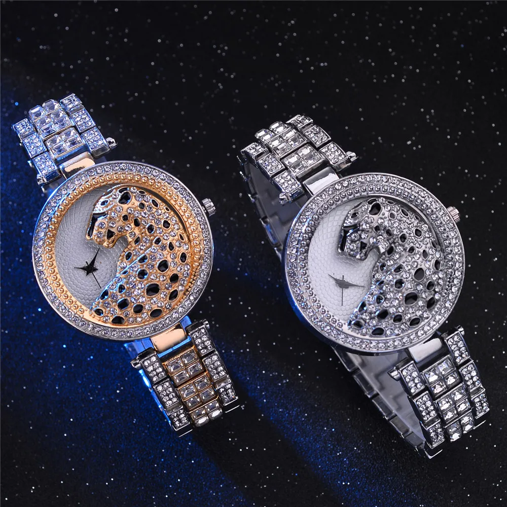 Часы женские кварцевые под розовое золото с леопардовым принтом люксовые модные